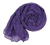 Leegoal Fashion Solid Color Purple Long Shawl Scarf Wrap for Women