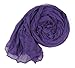 Leegoal Fashion Solid Color Purple Long Shawl Scarf Wrap for Women