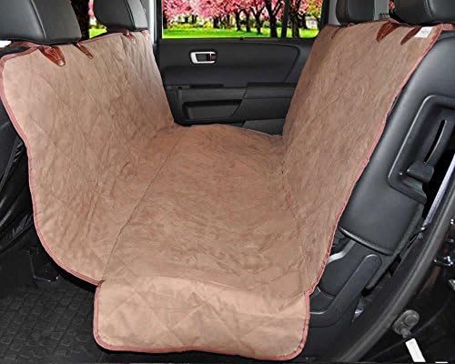 ObeDog Deluxe Suede Quilted Waterproof Hammock Car Seat Cover, SUV/Full, Camel