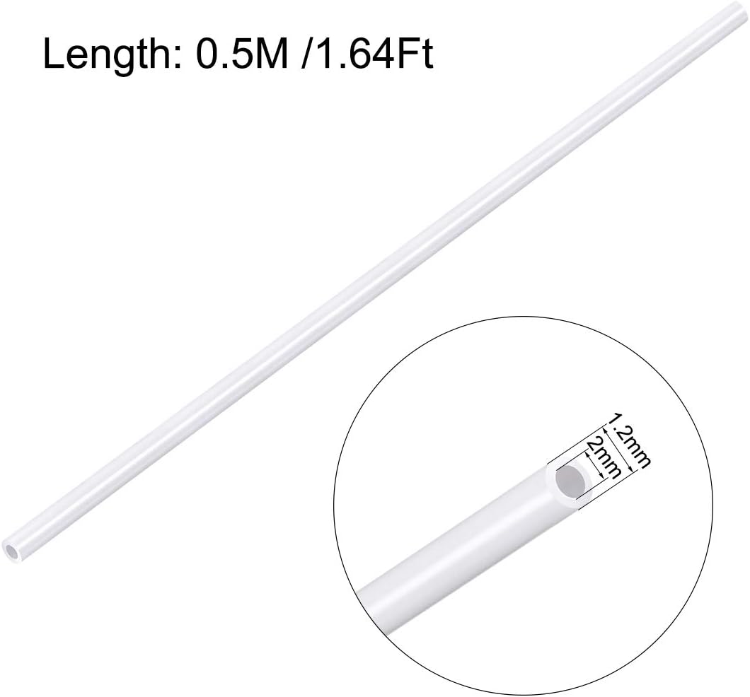 sourcing map 5pcs ABS Model Round Tubing, 2mm OD 0.5m Length, White, 2mm x 0.5M,5pcs - Image 3