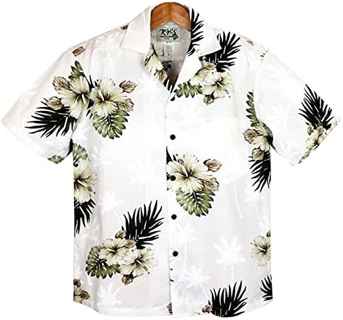Amazon アロハシャツ メンズ ハワイ製 ホワイト モスグリーンリーフ ホワイトフラワー Ky S シャツ 通販