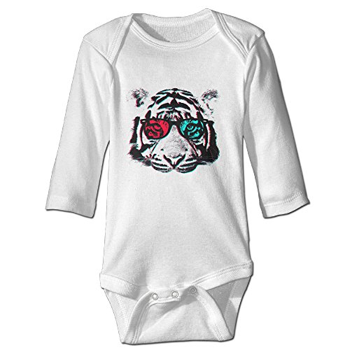 Alexx TigerTigerTiger3D Kid Jumpsuit Bodysuit Long-sleeve Playsuit White