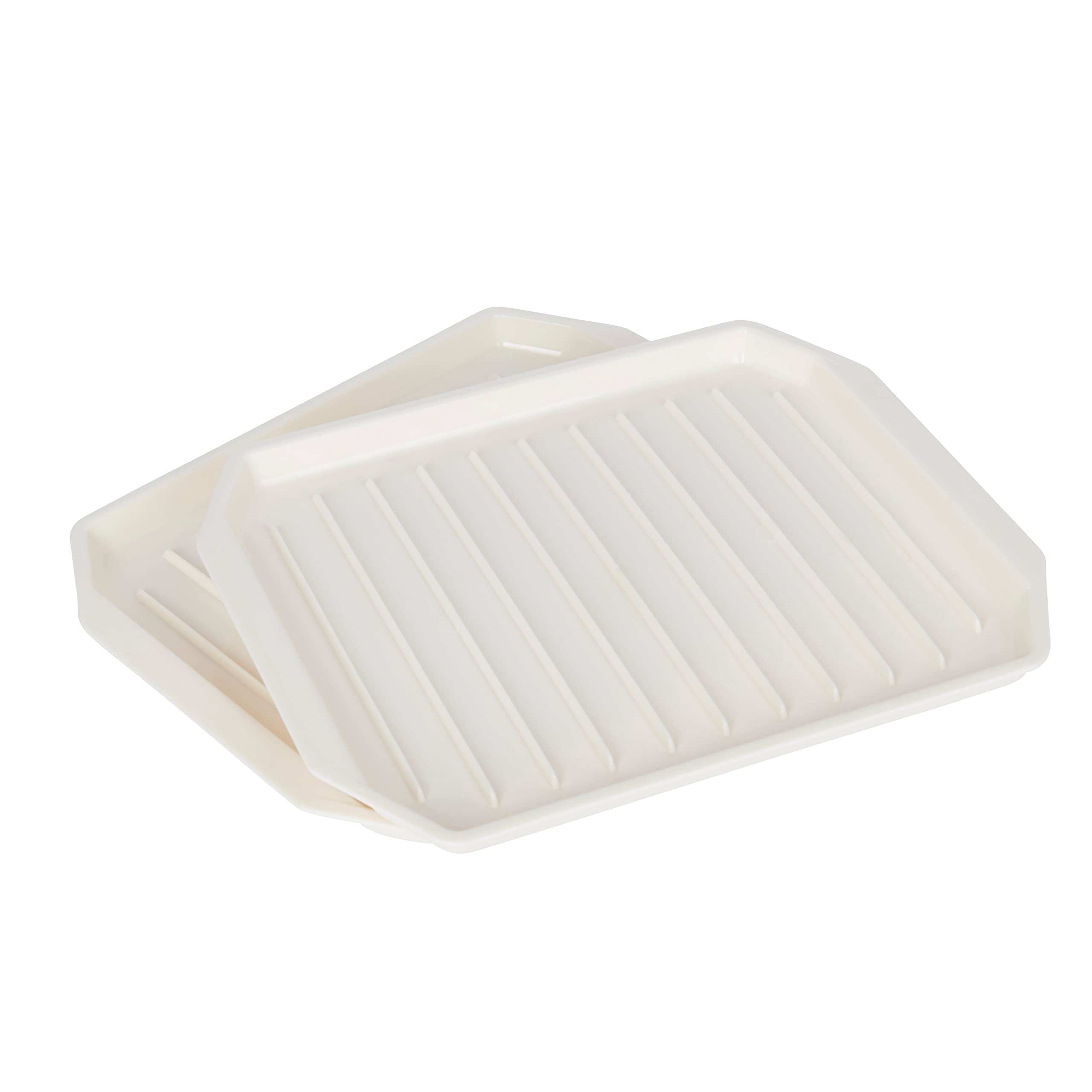 KitchenCraft Microwave Bacon Crisper, Plastic, Pack of 2, White, 12 x 9 cm