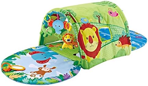 Baby Play Mat by BMyBaby - Baby Activity Center & Crawling Play Mat with Educational Toys, Animal Friends and Beautiful Graphics - For Boys or Girls - Green