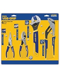 Irwin Tools Nose Long, Slip Joint, llave inglesa ajustable y Groove Joint ProPliers Set, 4 piezas (2078705)