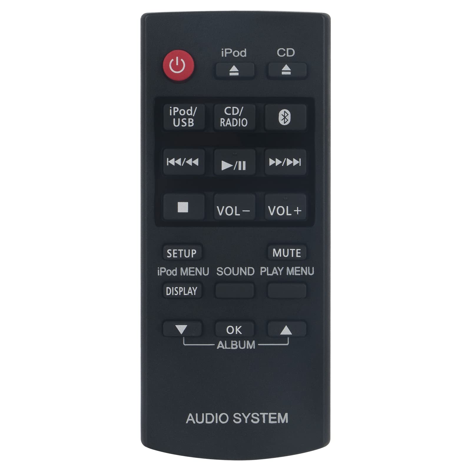 VINABTY New N2QAYC000081 Replacement Remote Control for PANASONIC N2QAYC000081 AUDIO SYSTEM SC-HC38 SC-HC38DBEBS SC-HC58 SC-HC58DBEBK Remote Control