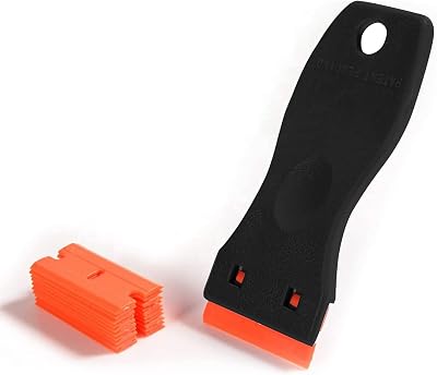 CANOPUS Plastic Scraper Tool Non Scratch with 10 Plastic Razor Blades