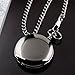 Classic Smooth Surface Black Pocket Watch with Chain