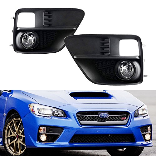 iJDMTOY Complete Set Clear Lens Fog Lights Foglamp Kit with H11 Bulbs & Wiring On/Off Switch For 2015-2017 Subaru WRX Base