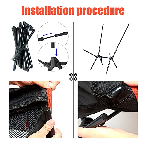 Skyteelor Lightweight Folding high-Back Camping Chair, Portable Compact Outdoor Chair, Heavy Support 300 pounds, only 4 pounds, Suitable for Outdoor, Picnic, Holiday, Hiking, Backpacking