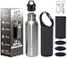 Stainless Steel Beer Bottle Cooler Insulated with Opener - Beer Bottle Holder by S&S - Cold Beer Keeper - Fits Most 12oz. Bottles. Includes a Keychain Carabiner + Neoprene Carrying Case + Gift Box.
