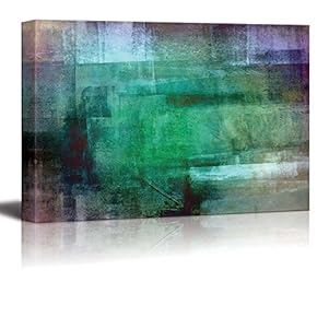 Abstract Painting of Shades of Green and Grey
