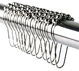 Shower Curtain Rings Stainless Steel Rustproof Friction Free Gliding Set of 12 Hooks