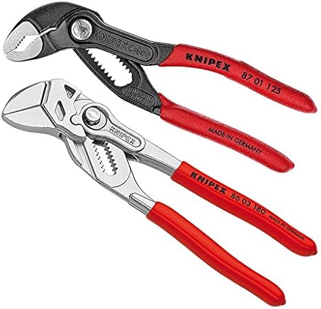 Knipex Cobra Pince Multiprise Pince Cle Sanitaire Tube 2 Pieces Pince 86 03 180 Lot De 2 Pince Pour Pompe A Eau 125 Mm Cle 180 Mm 87 01 125 Amazon Fr Auto Et Moto