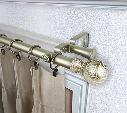 Camail 1" Double Curtain Rod 48-84 inch - Gold