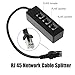 RJ45 Male to 3 x Female LAN Ethernet Splitter Adapter Cable, Network RJ45 Splitter Adapter 1 to 3 Port Ethernet Socket Connector Switch for CAT 5 CAT 6 Cat7 (Black)