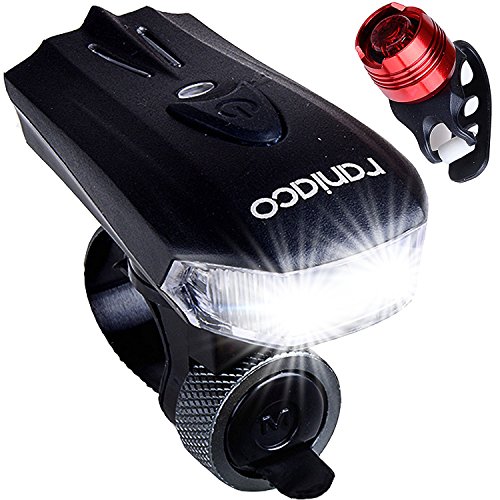 Bike Light,400 lumens LED Bicycle Front Light, USB Rechargeable Safety Lights for Outdoors, Cycling Headlight and Rear Light Both Included
