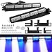 YITAMOTOR Blue White Emergency Visor Light, 2-16 LED Windshield Dash Emergency Police Light, Warning Hazard Interior Flashing Split LED Visor Strobe Lights for Firefighters Vehicles Trucks (18 Inch)