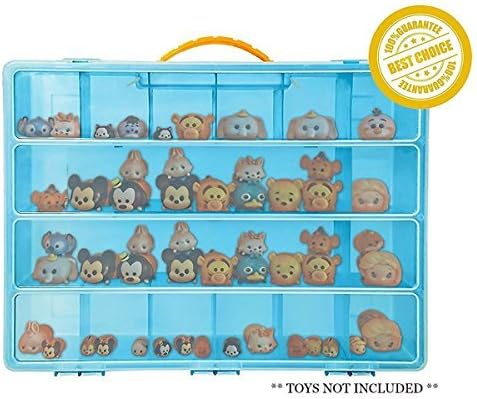 Tiny Toy Organizer-The Perfect Tiny Toy Storage Box-Fits 50 Mini Figures, Large Case and Carrying Handle by My Mini Bin