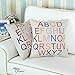 CaliTime Canvas Throw Pillow Cover Shell for Couch Sofa Teacher Home Decoration Colorful 26 English Letters 18 X 18 Inches