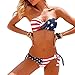 AvaCostume Women's Patriotic American Flag Stars and Stripes Push UP Bikini Swimsuits, S, USFlag2