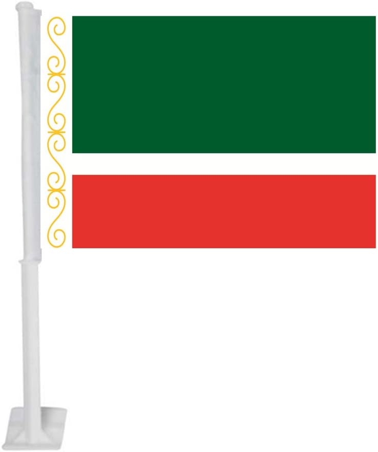 APFoo Chechen Republic Car Window Flag with Pole 12x18inch