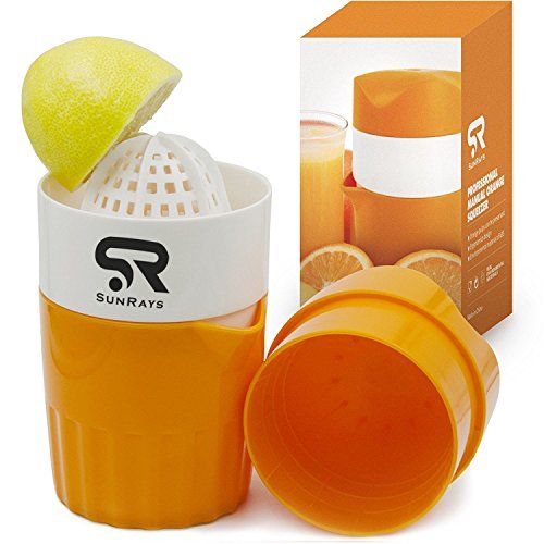 Manual Lid Rotation Citrus Juicer, Lemon, Orange, Tangerine & Lime Juice Squeezer: Press & Squeeze Fruits Easily! Professional Portable Presser w/ Pulp Filter & Cup, Squeezing Plastic Kitchen Tool
