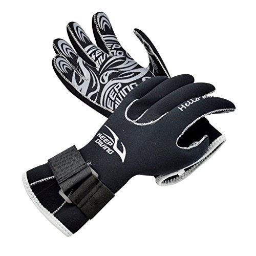 Jlong Diving Gloves Neoprene - Wetsuits Five Finger Gloves 3MM Neoprene Flexible Thermal Material for Snorkeling Swimming Surfing Sailing