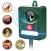 JIA LE Ultrasonic Animal Repeller, Solar Powered Waterproof Outdoor with Ultrasonic Sound, Motion Sensor and Flashing Light for Cats, Dogs, Squirrels, Moles, Rats