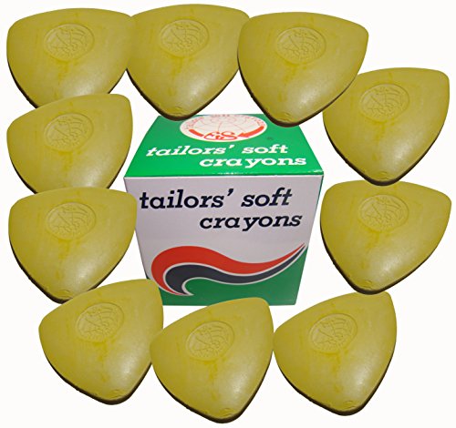 image for Smartek Triangle Tailor’s Yellow Chalk 10 Piece Sewing & Quilting No