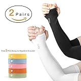 FIILINE UV Protection Long Cooling Arm Sleeves for Men & Women,Tattoo Cover Arm Warmer for Cycling, Driving, Running, Basketball, Football & Outdoor Activities