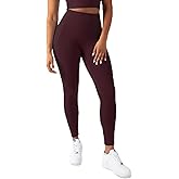 YITTY Active Women's Ultraluxe High-Waist Pocket Legging, Athleisure, 4-Way-Stretch, Burgundy, XXL/1X, Short | 25" Inseam
