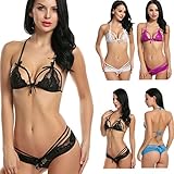 Bluetime Womens Sexy Lace Lingerie Set Babydoll Nightwear Underwear Sleepwear