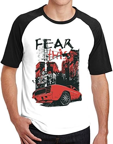 Crossing Man Fear Retro Nostalgia Car Street Graphic Raglan T Shirt for Men XXXL black