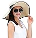 Yshare Women Big Bowknot Straw Sun Hat Floppy Foldable Roll up UV 50+ Beach Cap (Color-2)
