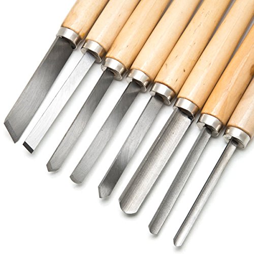 Biltek NEW 8pc Wood Lathe Chisel Set Turning Tools Woodworking Gouge Skew Parting Spear