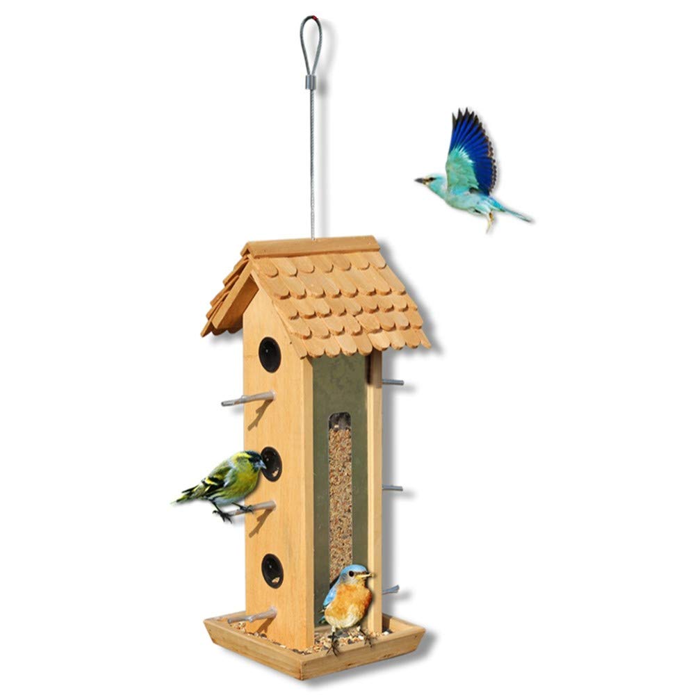 Amazon Com Cko Wooden Bird Feeder House Design Hanging Feeders