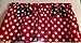 Red Polka Dot Black Bows Cotton Window Curtain Valance Handmade 42W x 15L Fabric