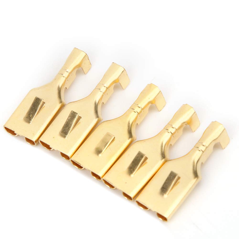 100 Pcs Blade Connector Brass Speaker Female Spade Connectors, 8mm Female Spade Connector Plug Pull Type Connector Terminal 7.8mm for Machinery Electricity Railway Shipbuilding