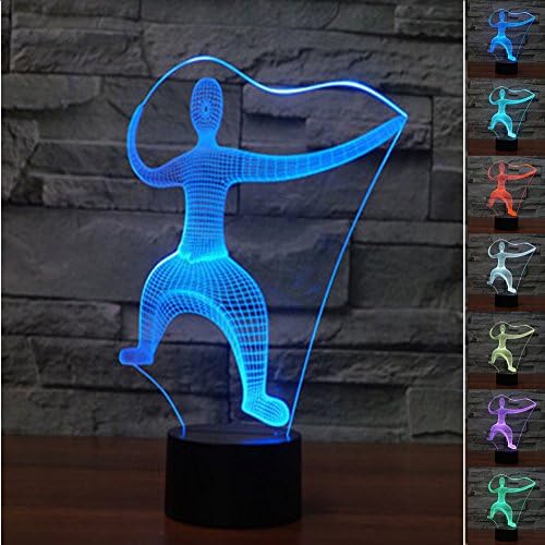 Abstract person 3D Lamp Optical Illusion Night Light, Gawell 7 Color Changing Touch Table Desk Lamps with Acrylic Flat & ABS Base & USB Cable for Awesome Gift