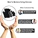 Codream Cotton Men's Gel Moisturizing Gloves Day Night Instantly Repair Eczema Dry Rough and Cracked Hands Gel Lining Infused with Essential Oils and Vitamins Black