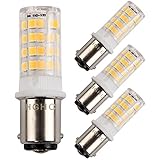 BA15D led Bulb 120V Double Bayonet Base 5 Watt Warm White 3000K for Sewing Machine Lamp, Non-dimmable (Pack of 4)