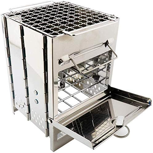review CHOUCHOU Flower Stand Adjustable Portable Grill, Sturdy and Strong, Windproof and Easy to Clean
