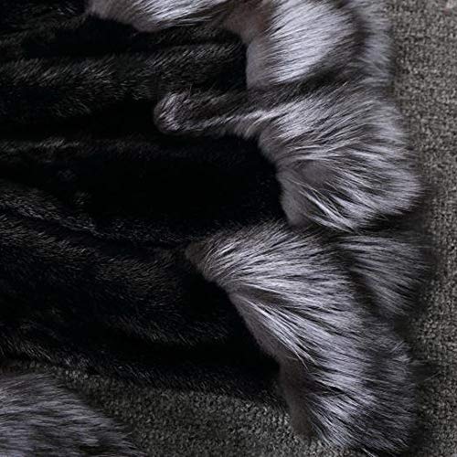 Nevera Women Long Sleeve Parka Outwear Fox Fur Coat Winter Warm Hooded Coat Black - Thumbnail 2