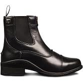 Ovation Kids' Quantum Zip Paddock Boots - Classic Style Lightweight Horse Riding Equestrian Footwear w/Front Zip, Unisex Fit