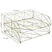 MyGift 2-Tier Geometric Light Gold-Tone Metal Desktop Stacked Letter Tray