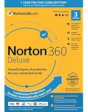 Norton 360 Deluxe 2021 – Antivirus Software for 3 Devices with Auto Renewal - Includes VPN, PC Cloud Backup & Dark Web Monitoring Powered by LifeLock [Key Card]