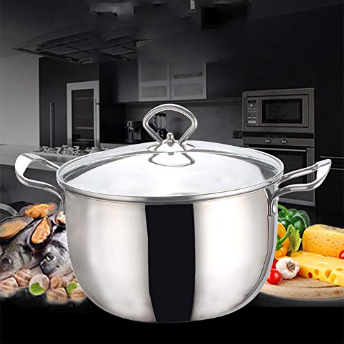 image for QWER Stainless Steel Soup Pot 22cm Kitchenware Hot Pot for Gas Stoves,