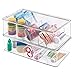 mDesign Storage Box Organizer for Vitamins, Supplements, Health Products - Set of 2, Medium Divided, Clear