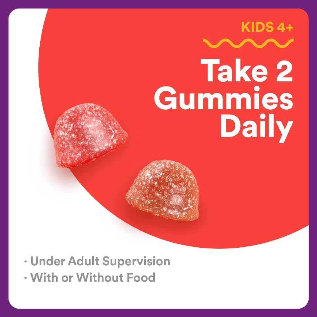 SmartyPants Kids Multivitamin & Immunity Gummies: Vitamins C, D, B6, B12, A, and Zinc for Immune Support, Biotin, Iodine, Gluten Free, Two Fruit Flavors, 60 Count (30 Day Supply)